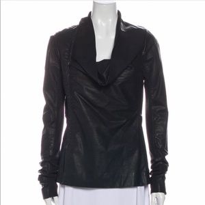 RICK OWENS - black calf leather Biker Jacket